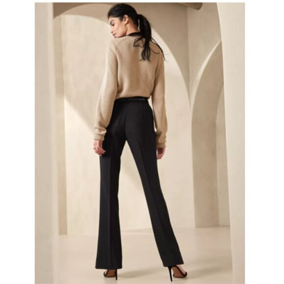 Banana Republic Black High-Rise Bootcut Suit Pants Y2k Size 2 #429942 MSRP $100 - Picture 1 of 4